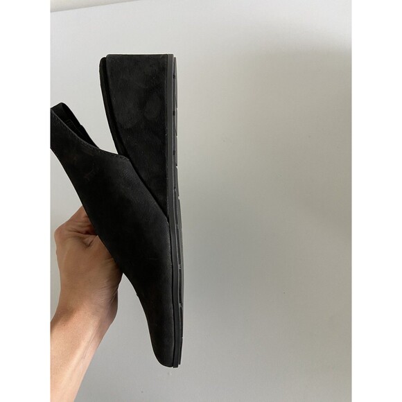 Eileen Fisher Gatwick Slingback Nubuck Shoes 6.5 Black Leather Block Heel New - Picture 9 of 9